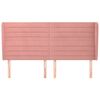 vidaXL Cabeceira cama c/ abas veludo 163x23x118/128 cm rosa