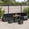 vidaXL Conjunto de Sof&aacute; de Jardim 9 pcs Preto vime PE
