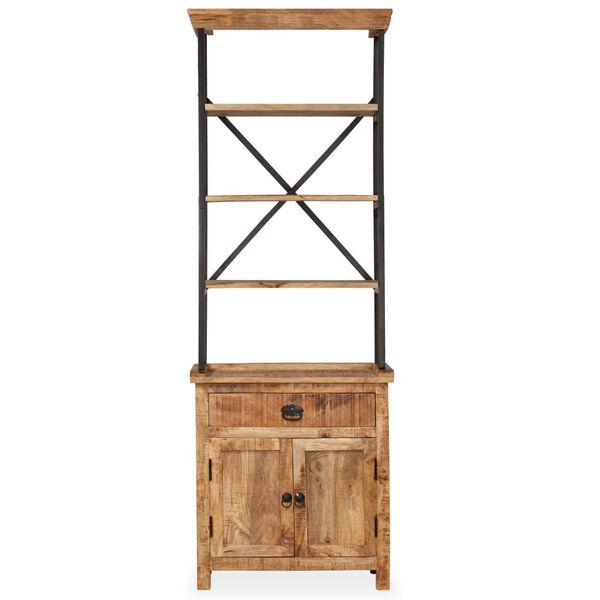 vidaXL Aparador c/ prateleiras madeira de mangueira maci&ccedil;a 65x30x180cm