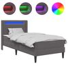 vidaXL Estrutura de cama com colch&atilde;o Cinzento 90 x 190 cm