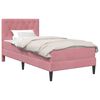 vidaXL Estrutura de cama com colch&atilde;o Rosa 100 x 200 cm Veludo