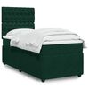 vidaXL Cama com molas/colch&atilde;o 100x200 cm veludo verde-escuro