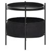vidaXL Mesa de apoio com cesto 40x40x45,5 cm preto
