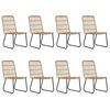 vidaXL 9 pcs conjunto de jantar para exterior vime PE e vidro