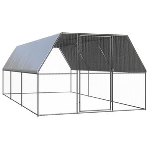 vidaXL Galinheiro de exterior 3x6x2 m a&ccedil;o galvanizado