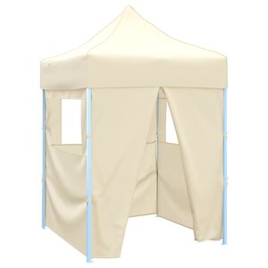 vidaXL Tenda dobr&aacute;vel profissional festas 4 paredes 2x2 m a&ccedil;o creme