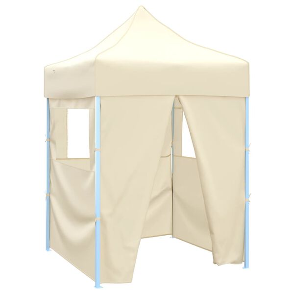 vidaXL Tenda dobr&aacute;vel profissional festas 4 paredes 2x2 m a&ccedil;o creme