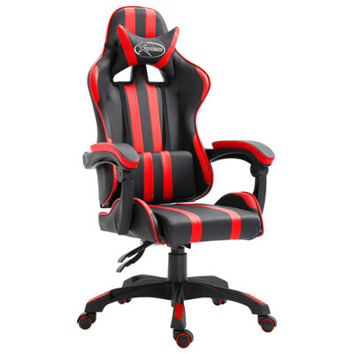 vidaXL Cadeira de gaming couro artificial vermelho