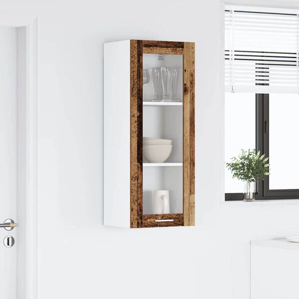 vidaXL Arm&aacute;rio suspenso com porta Madeira antiga 40 x 31 x 100 cm