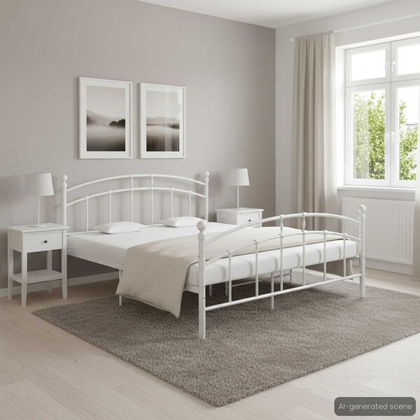 vidaXL Estrutura de cama em metal 180x200 cm branco
