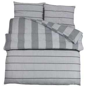 vidaXL Conjunto de capa de edred&atilde;o 225x220 cm algod&atilde;o cinzento-claro