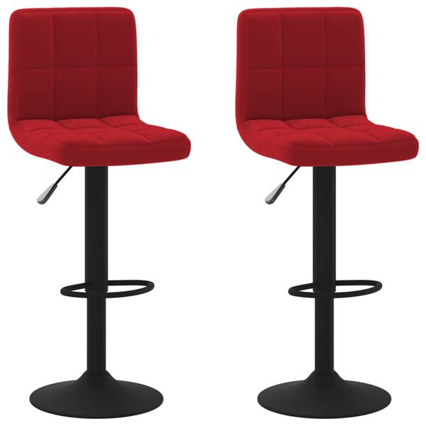 vidaXL Bancos de bar 2 pcs veludo vermelho tinto