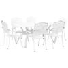 vidaXL Conjunto de Jantar para Jardim 7 pcs Branco Alum&iacute;nio