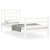 vidaXL Estrutura de cama com cabeceira 90x200 cm madeira maci&ccedil;a