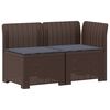 vidaXL Sof&aacute; de Jardim 2 Lugares com Almofadas Look Rattan PP Castanho