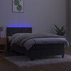 vidaXL Cama box spring c/ colch&atilde;o/LED 90x200 cm veludo cinzento-escuro