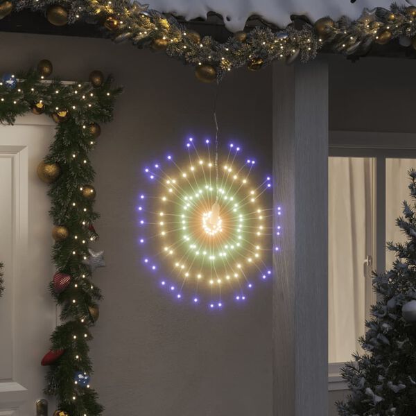 vidaXL Iluminações estrelares p/ Natal 140 LEDs 8 pcs 17 cm multicor