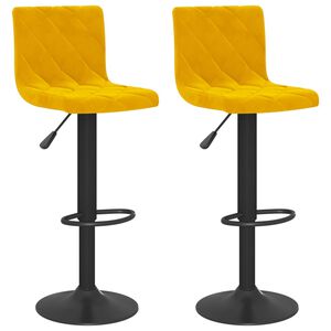 vidaXL Bancos de bar 2 pcs veludo amarelo mostarda