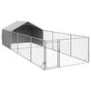 vidaXL Canil exterior para c&atilde;es com corredor 6x2x1,5 m a&ccedil;o galvanizado
