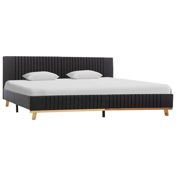 vidaXL Estrutura de cama sem colchão de tecido cinza escuro 180x200 cm