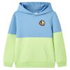 Sweatshirt para criança com capuz azul e amarelo-claro 140