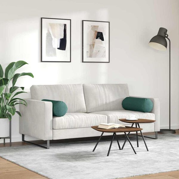 vidaXL Almofadas de Apoio 2 pcs Verde Escuro &Oslash; 25 x 70 cm tecido