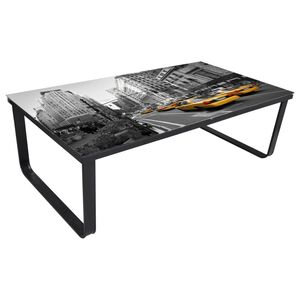 vidaXL Mesa de centro com tampo retangular em vidro