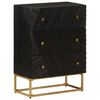 vidaXL C&oacute;moda 55x30x76 cm madeira de mangueira maci&ccedil;a e ferro preto