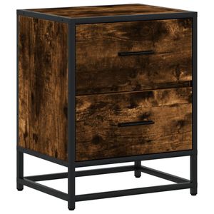 vidaXL Mesa de cabeceira 40x31x50 cm deriv. madeira carvalho fumado