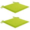 vidaXL Cadeiras jardim c/ almofad&otilde;es verde brilhante 2 pcs teca maci&ccedil;a