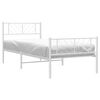 vidaXL Estrutura de cama com cabeceira e pés 107x203 cm metal branco