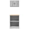 vidaXL Arm&aacute;rios de garagem 2 pcs derivados de madeira cinzento sonoma