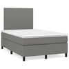 vidaXL Cama com molas/colch&atilde;o 120x200 cm tecido cinzento-escuro