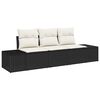 vidaXL Conjunto de Sof&aacute; de Jardim 3 unid. Preto e Creme vime PE