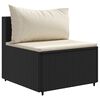 vidaXL 6 pcs conjunto lounge de jardim c/ almofad&otilde;es vime PE preto
