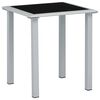 vidaXL Mesa de jardim 41x41x45 cm a&ccedil;o prateado e vidro preto