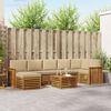vidaXL Conjunto de Sof&aacute; Sectional com almofada 8 pcs Natural e Bege