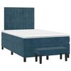 vidaXL Cama boxspring com colch&atilde;o 120x200 cm veludo azul-escuro