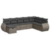 vidaXL 8 pcs conjunto sof&aacute;s de jardim c/ almofad&otilde;es vime PE cinzento