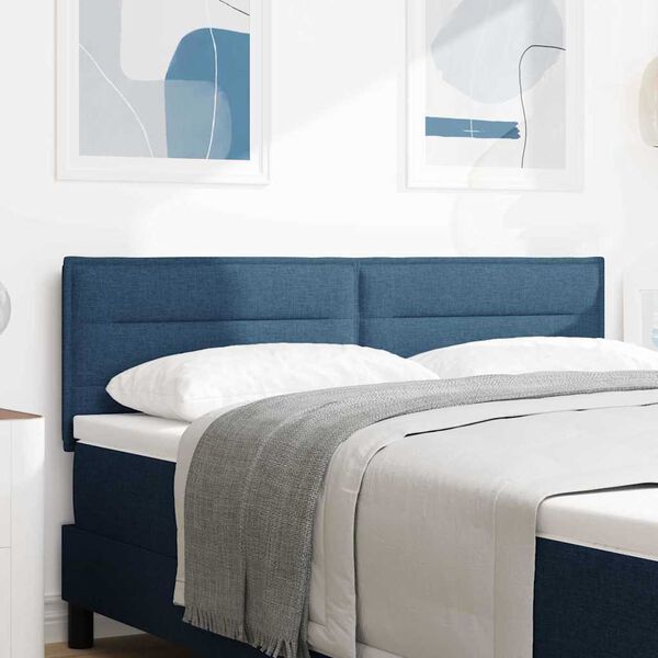 vidaXL Cabeceira com cabeceira Azul 160 cm Couro Sint&eacute;tico