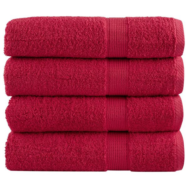 vidaXL Toalhas de m&atilde;os premium SOLUND 4pcs 50x100 cm 600 gsm vermelho