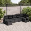 vidaXL 7 pcs conjunto de sof&aacute;s p/ jardim c/ almofad&otilde;es vime PE preto