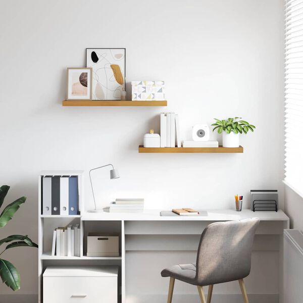 vidaXL Prateleira de Parede 2 pcs Bege 80 x 23,5 x 4 cm