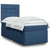 vidaXL Cama com molas/colch&atilde;o 100x200 cm tecido azul