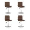 vidaXL Cadeiras de jantar girat&oacute;rias 4 pcs tecido castanho