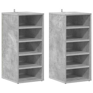 vidaXL Sapateiras 2 pcs derivados de madeira cinzento cimento