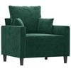 vidaXL Poltrona 60 cm veludo verde-escuro