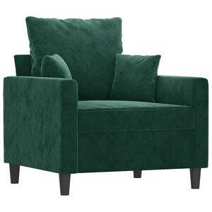 vidaXL Poltrona 60 cm veludo verde-escuro