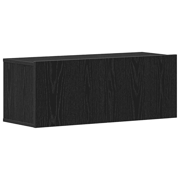 vidaXL Gabinete para TV 2 pcs Carvalho Preto 80 x 30 x 30 cm