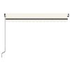 vidaXL Toldo retr&aacute;til manual com LED 450x350 cm cor creme
